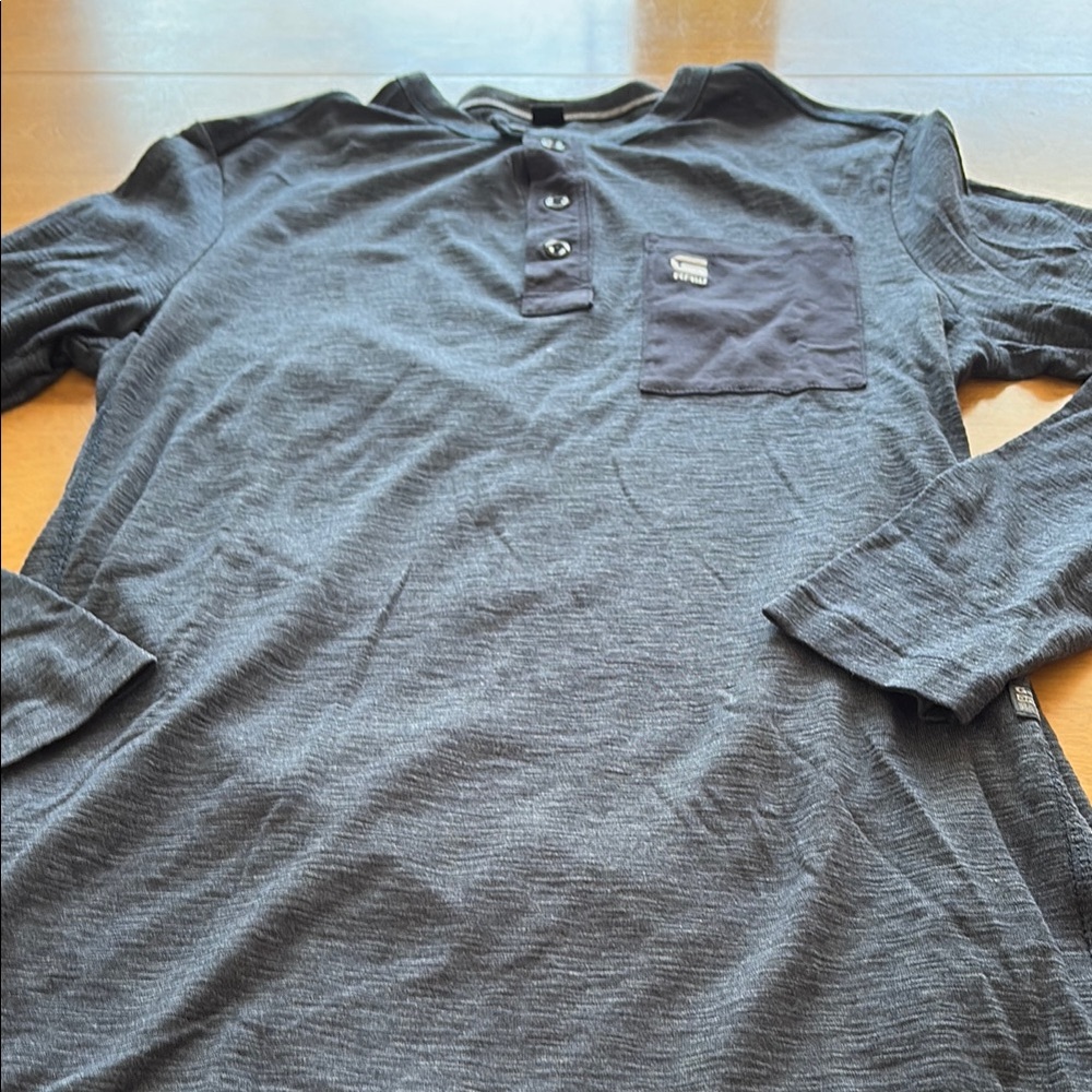 Men's Gray Henley Shirt